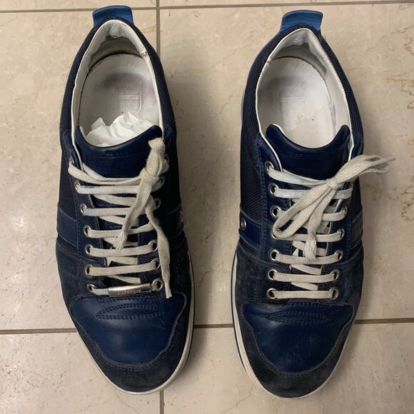 Dior Homme Navy Silver and White Low Rise Sneakers Size 42 EU - Picture 1 of 6